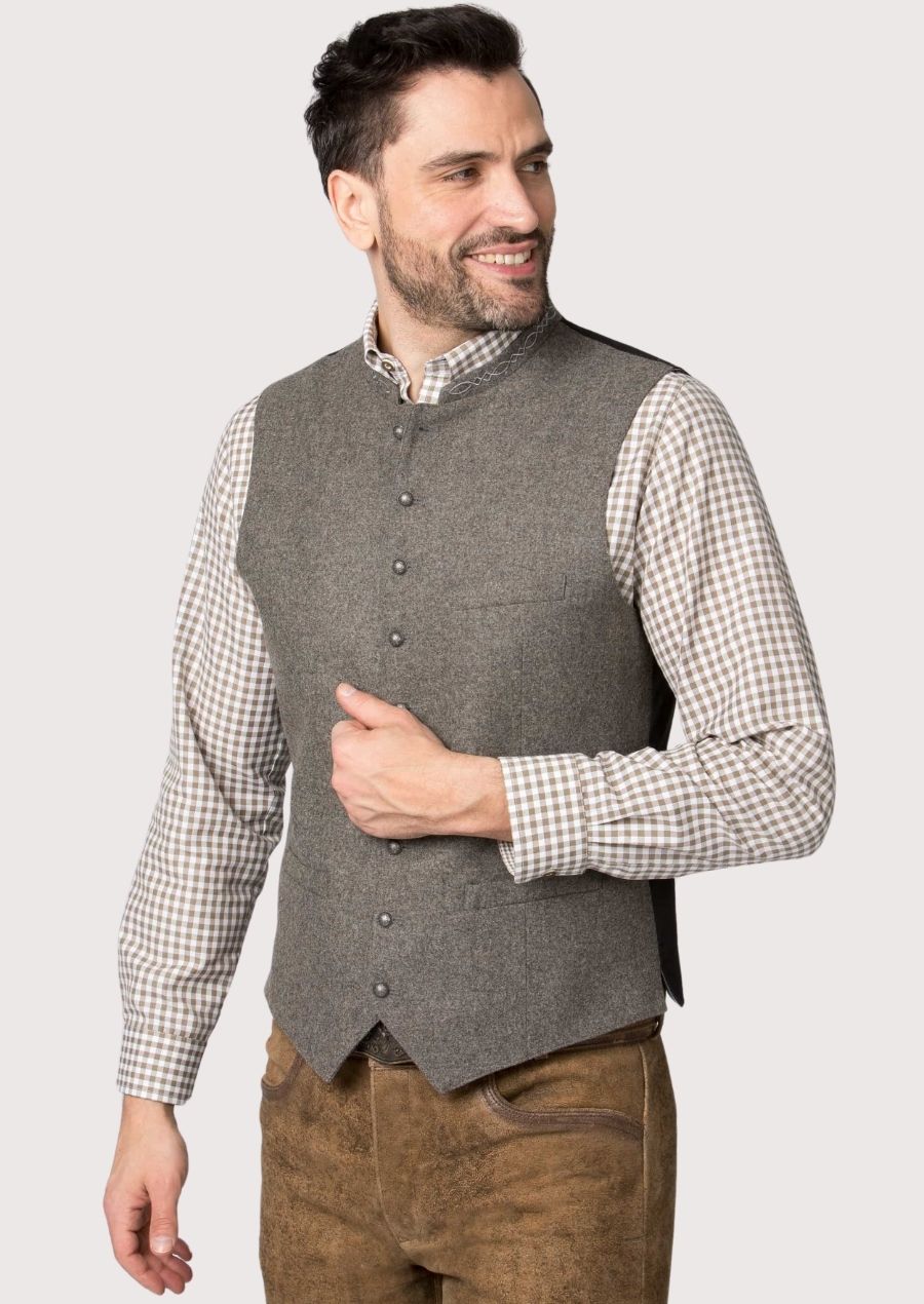 Traditional German Waistcoat with Embroidered Collar – Elegant Heritage Fashion for Cultural Events