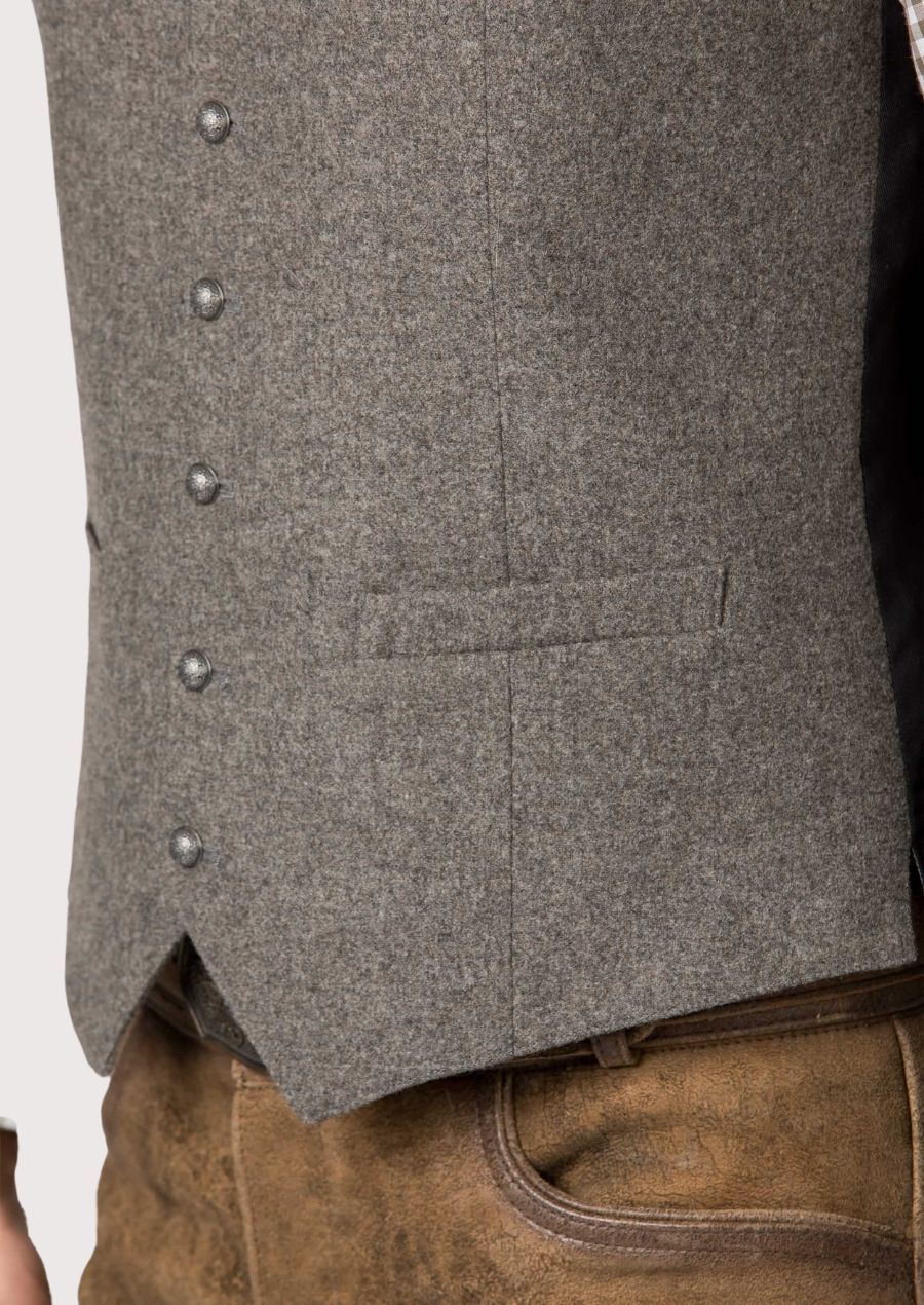 Alpine grey stand collar waistcoat designed for men