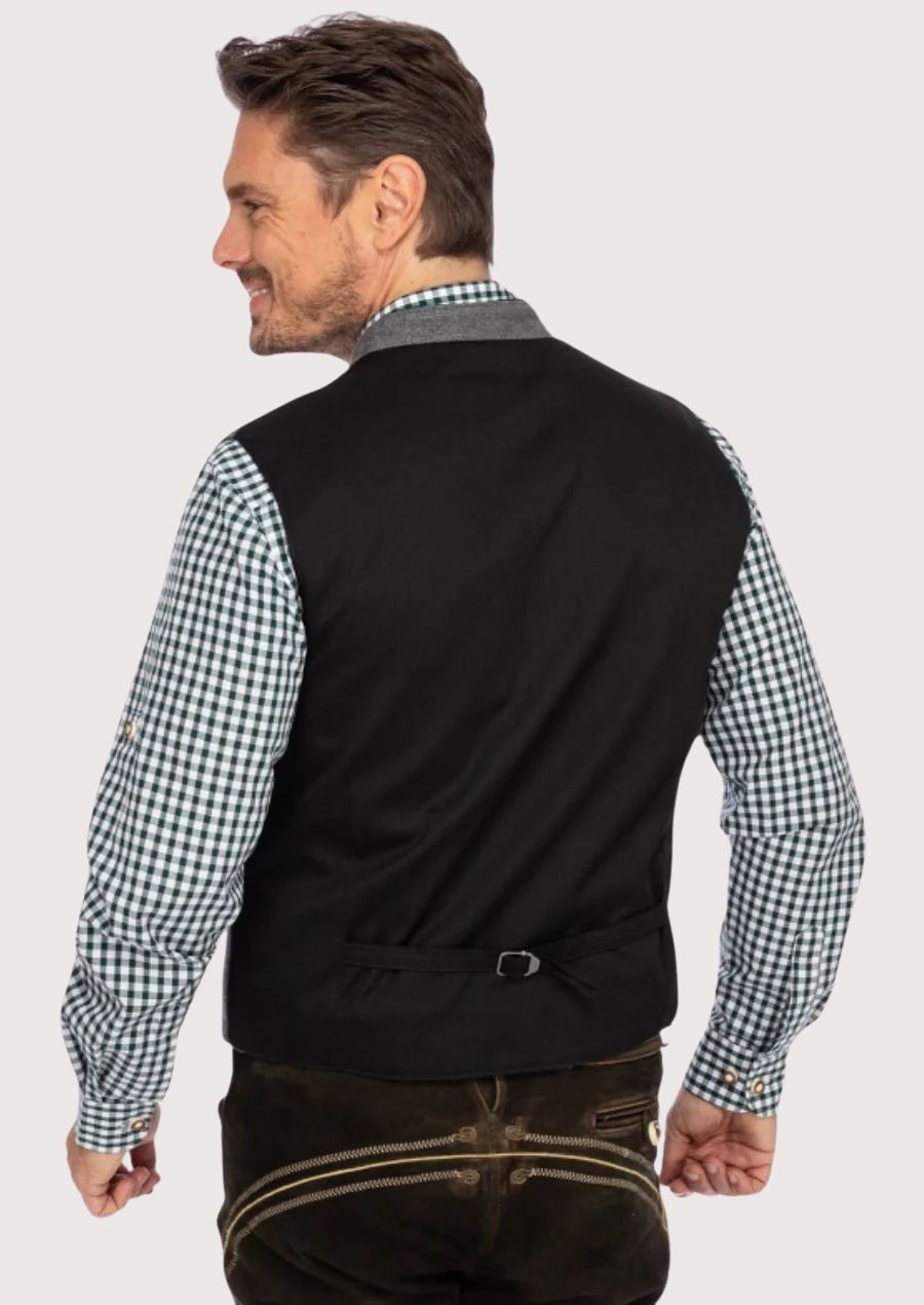 Alpine Trachten vest paired with lederhosen trousers