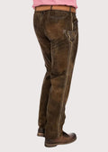 Authentic Alpine suede trousers in dark brown crafted from quality leather with a refined traditional look