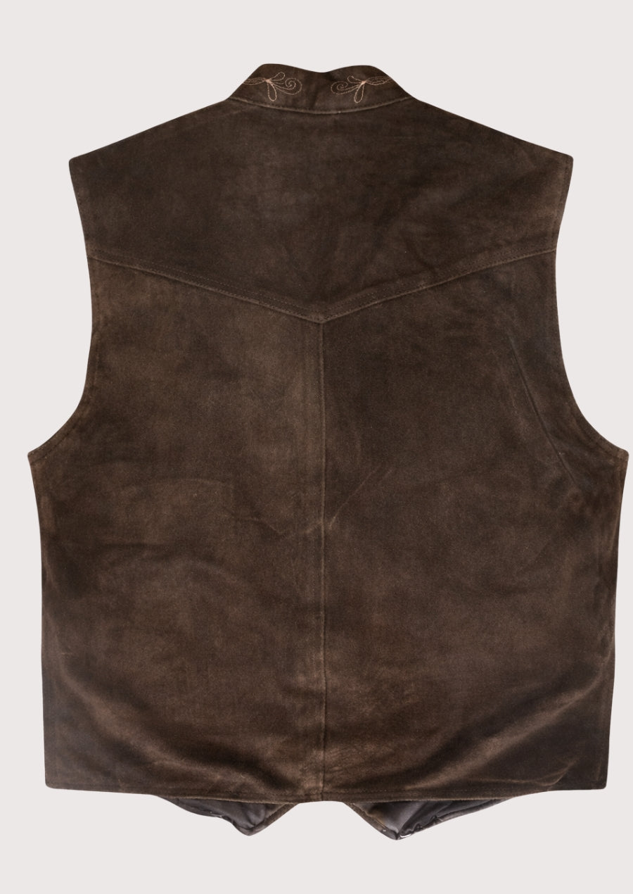Authentic German leather vest perfect for Oktoberfest outfits