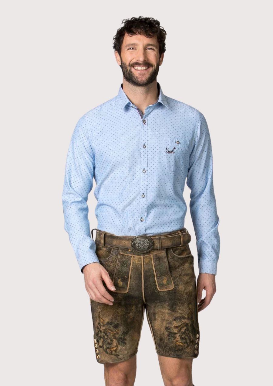 Authentic Trachten Lederhosen for Men with Detailed Embroidery - Ideal for Oktoberfest Celebrations.