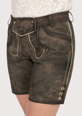 Traditional women's lederhosen made from high-quality leather, ideal for cultural festivals like Oktoberfest and outdoor celebrations.
