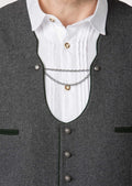 Men’s Bavarian Lederhosen Vest with Green Trim – Perfect for Oktoberfest and Cultural Events