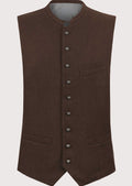 Brown Trachten waistcoat worn with white shirt and lederhosen