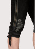 Traditional Leather Bundhosen with Floral Embroidery for Men
