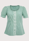 Elegant Women's Dirndl Blouse with Lace Detailing for Traditional Festival Wear