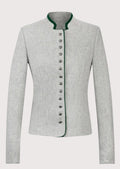 Chic Trachten jacket for women with green trim, ideal for traditional festivals and special occasions, offering comfort and a flattering fit.