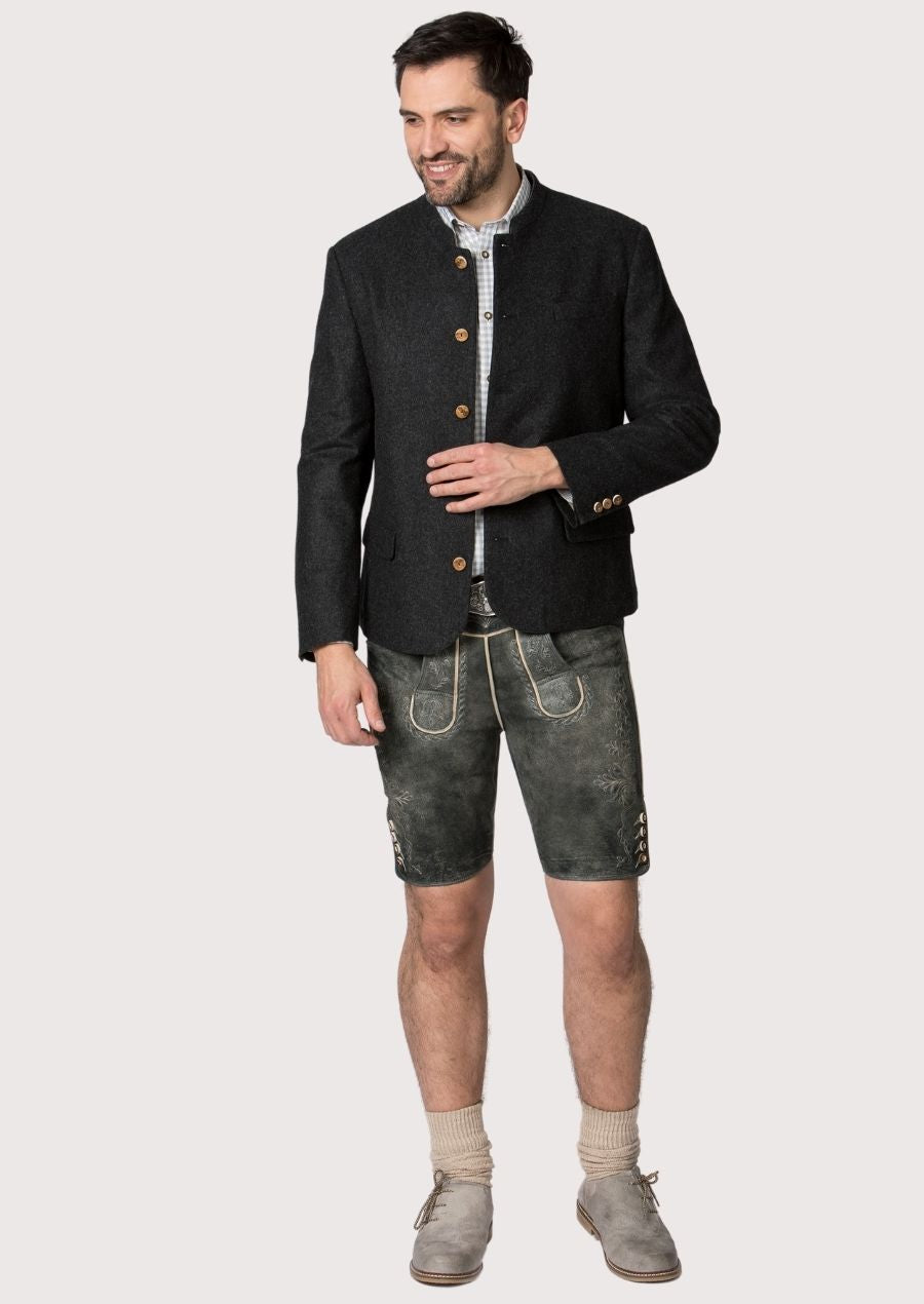 Classic Alpine Jacket – German Heritage Look with buttoned closure and classic design, showcasing authentic German heritage style for Oktoberfest and cultural celebrations.