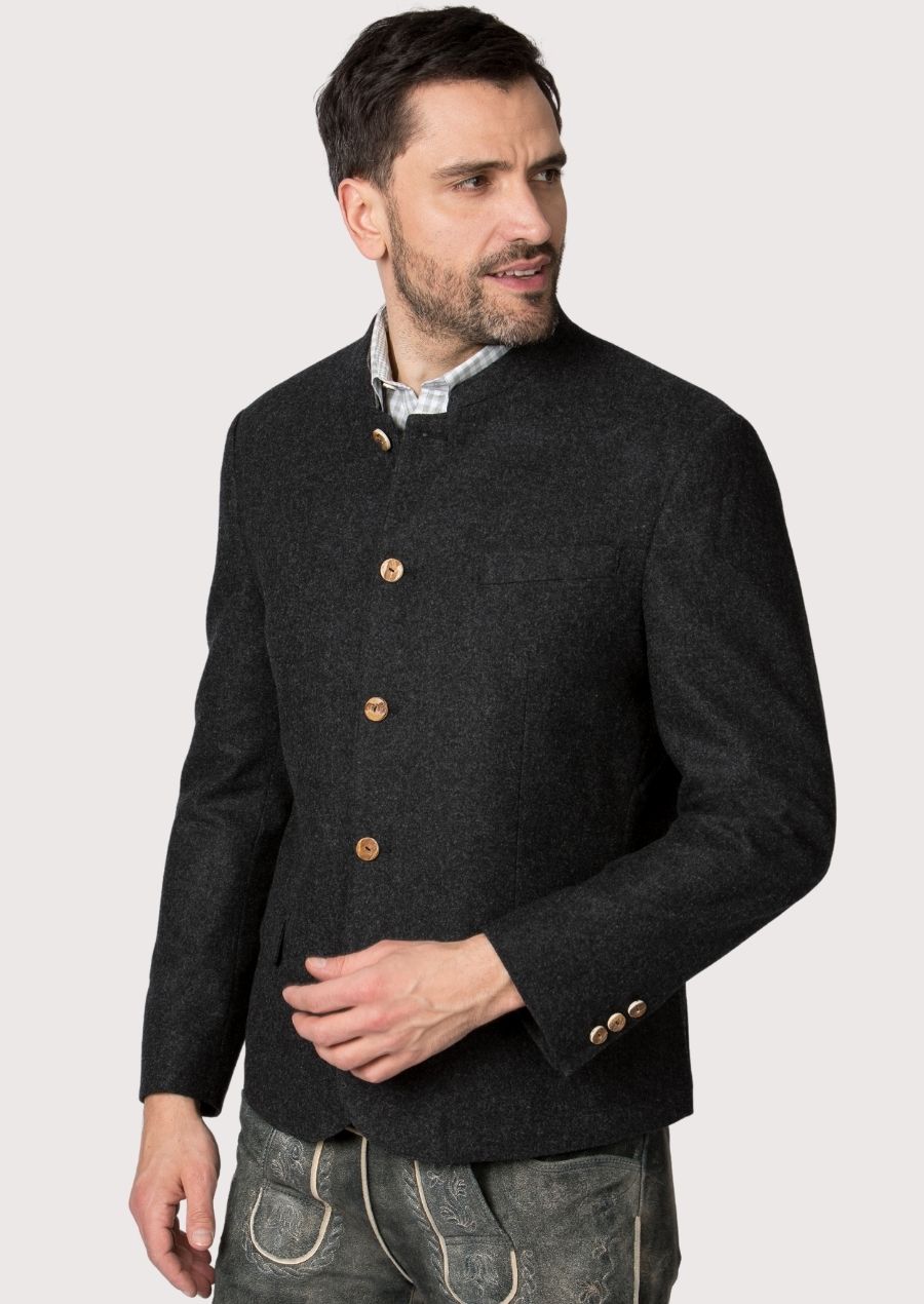 Classic Alpine Jacket – German Heritage Look with buttoned closure and classic design, showcasing authentic German heritage style for Oktoberfest and cultural celebrations.