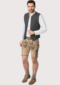 Classic Bavarian charcoal wool vest with tailored fit
