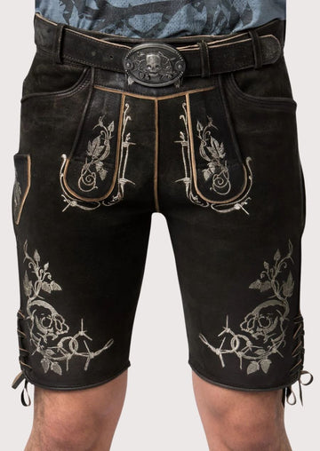 Authentic Bavarian Lederhosen - Traditional German Style with Intricate Embroidery and Comfortable Fit for Festivals and Events.