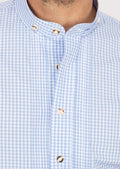Classic blue check casual shirt for men
