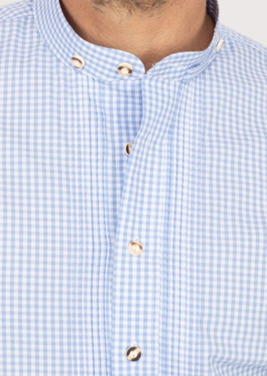 Classic blue check casual shirt for men