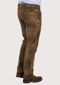 Classic brown Trachten pants for Oktoberfest featuring premium leather, refined tailoring, and Alpine-inspired design