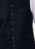 Classic German Alpine navy vest made from textured wool