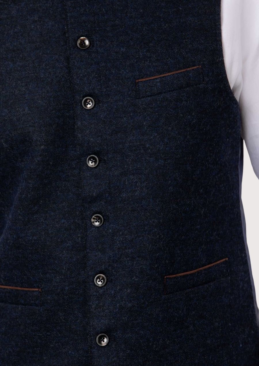 Classic German Alpine navy vest made from textured wool