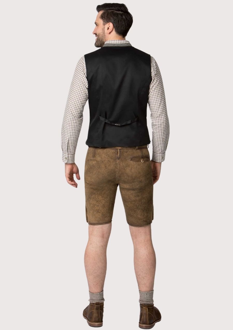 Classic German Trachten grey vest with front button closure