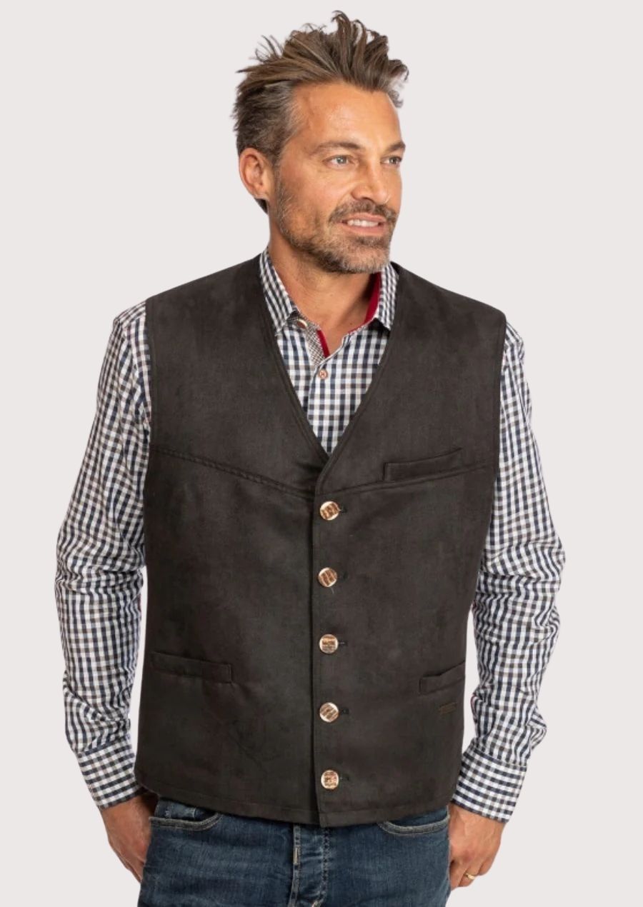 Classic Lederhosen vest – traditional Bavarian style for Oktoberfest

