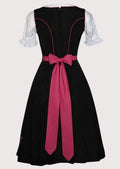 Timeless black and pink Dirndl dress with beautiful embroidery, designed for comfort and style at any festival.