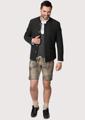 Dark grey alpine style men’s jacket with structured fit.