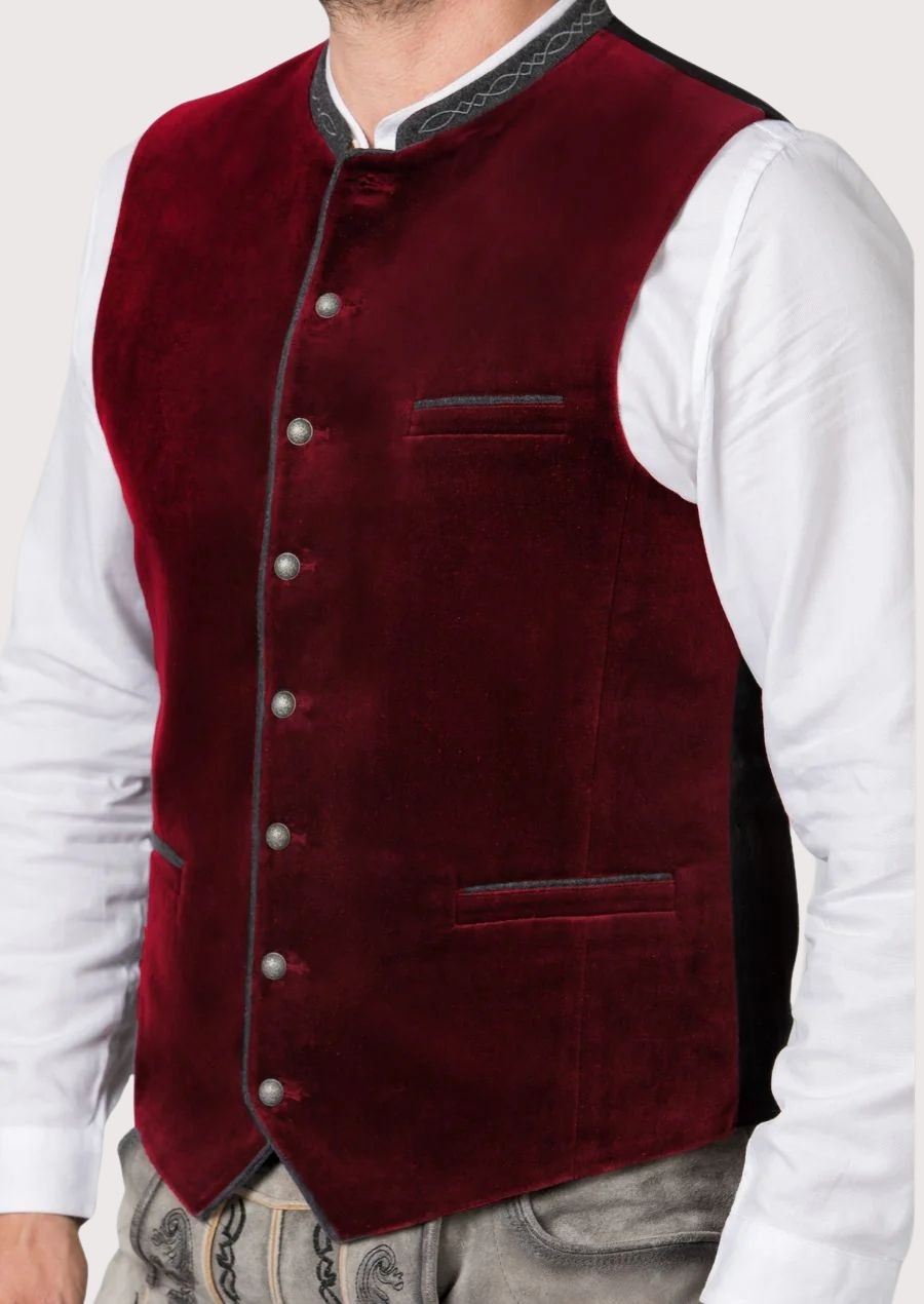 Heritage-Inspired Oktoberfest Vest – Tailored Fit with Metal Buttons