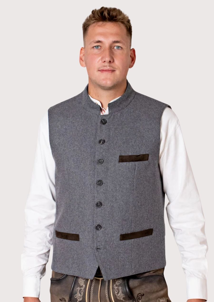 Classic Traditional Vest – Wool Fabric with Metal Buttons