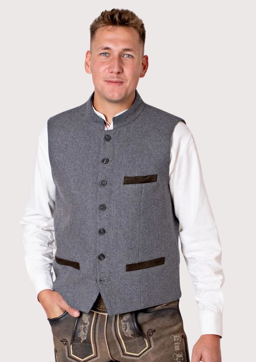 Classic Traditional Vest – Wool Fabric with Metal Buttons