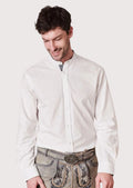Classic men’s white mandarin collar button shirt