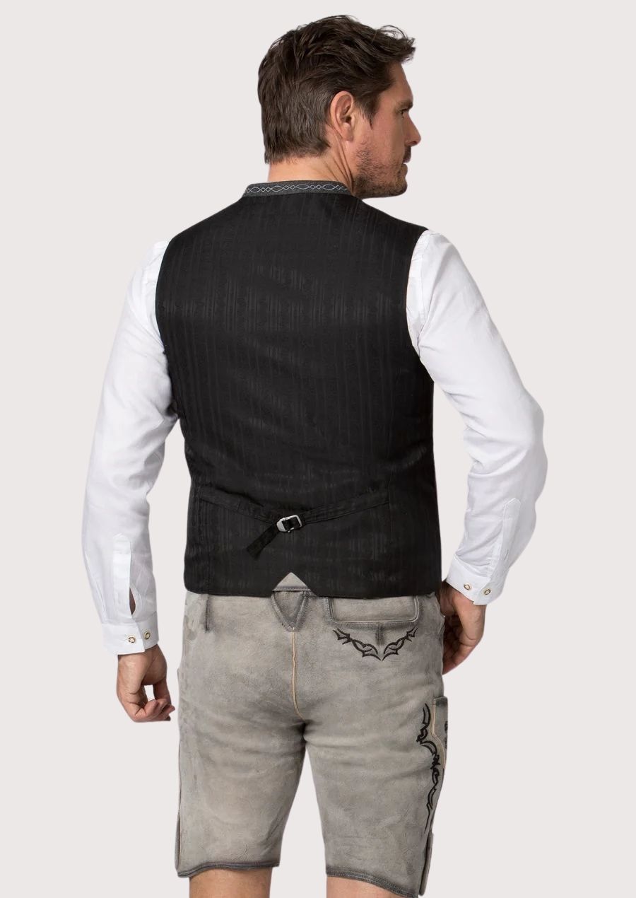 Men’s traditional vest with silver buttons and trim