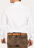 Elegant white band collar button shirt for men