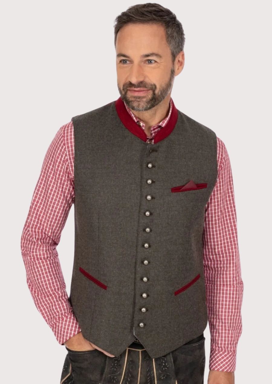 Elegant Traditional Vest for Men – Classic Wool and Satin Design