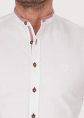 Elegant white German Trachten shirt with modern tailoring