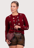 Women's embroidered Bavarian lederhosen shorts crafted from rustic suede leather with authentic heritage detailing.