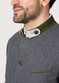Men's traditional Bavarian jacket with wool blend fabric, ideal for Oktoberfest events, winter festivals, and casual wear.