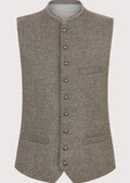 Grey Trachten waistcoat with stand collar and classic buttons