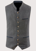 Grey traditional Bavarian waistcoat with classic buttons