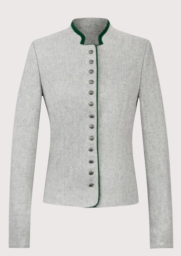 Grey Wool Trachten Jacket with authentic Trachten styling, decorative buttons, and premium tailored finish.