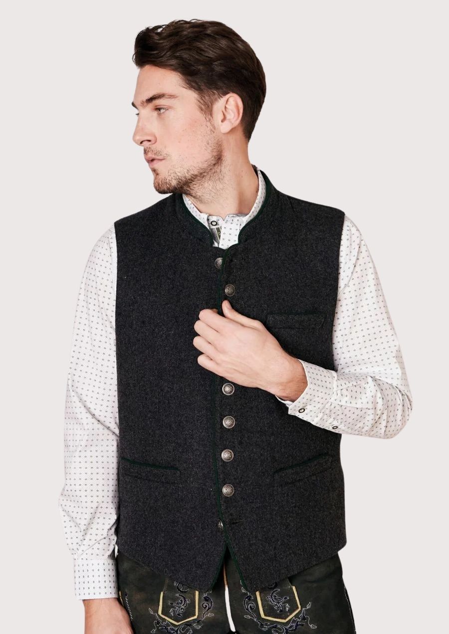 Handcrafted Traditional Vest – Wool Design with Metal Buttons