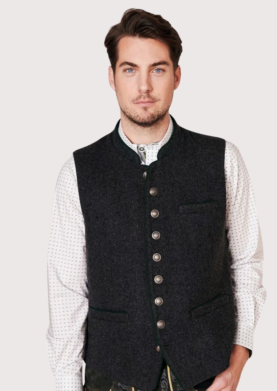 Handcrafted Traditional Vest – Wool Design with Metal Buttons