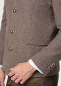 Heritage trachten men’s jacket in taupe wool with chest pocket.