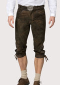 Men’s Bundhosen made from premium suede leather, featuring traditional Bavarian embroidery, perfect for Oktoberfest and cultural events.