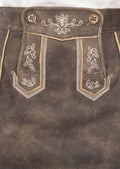 Ladies traditional Bavarian grey leather skirt front view