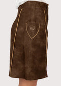 Ladies traditional alpine leather skirt with fine stitching