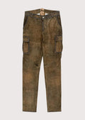 Men's Leather Lederhosen Pants Cargo Style made from premium suede leather featuring a utility pocket, rustic Bavarian styling, traditional German craftsmanship, Alpine heritage design, and Oktoberfest fashion appeal