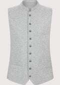 Light grey Trachten waistcoat with stand collar and buttons