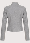 Light grey women’s trachten jacket with stand collar and clean alpine tailoring.