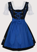 Festive long Dirndl dress with traditional embroidery and pleated skirt, ideal for cultural events and festivals.
