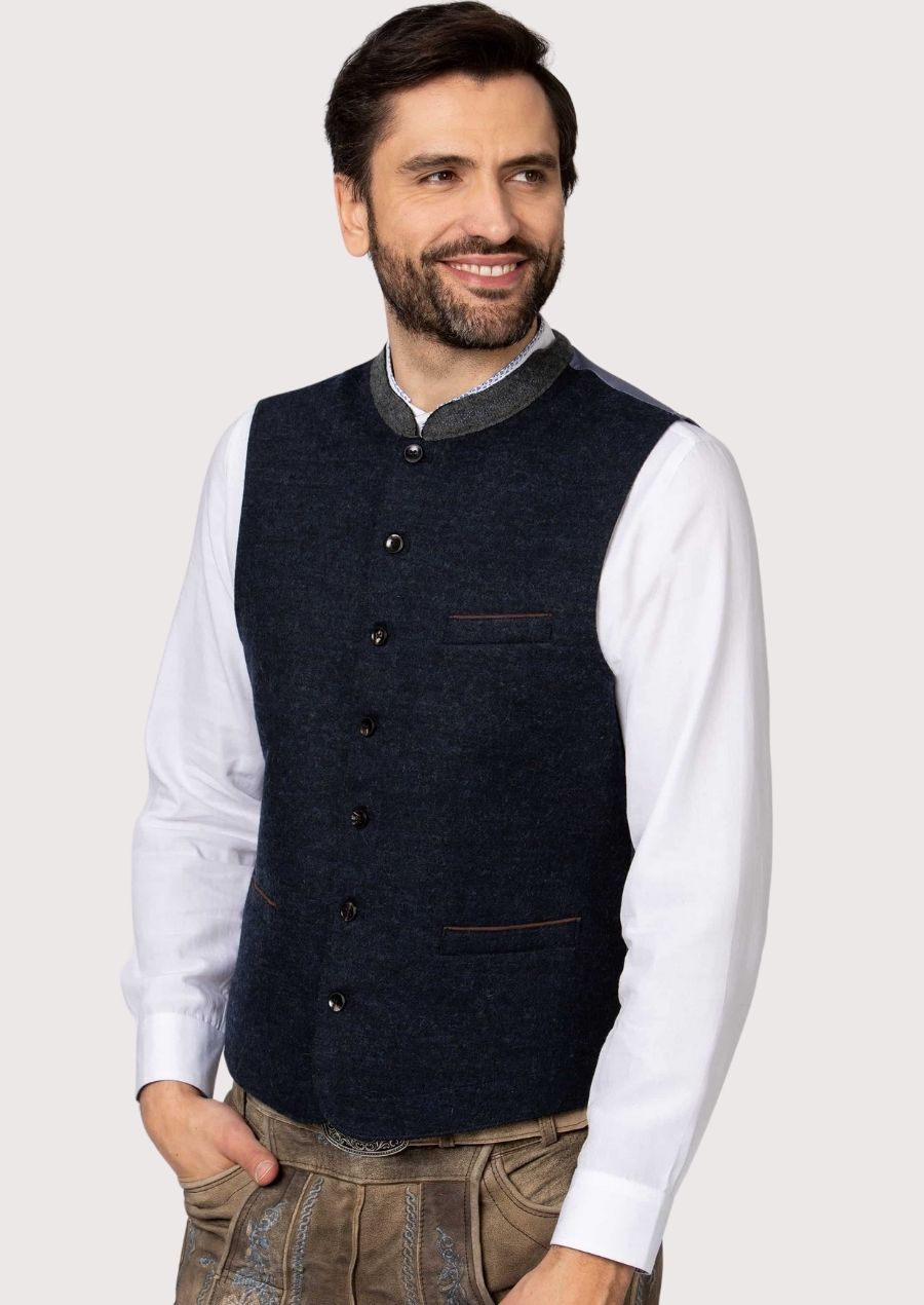 Alpine Vest for Men – Stylish Wool Vest for Oktoberfest Events

