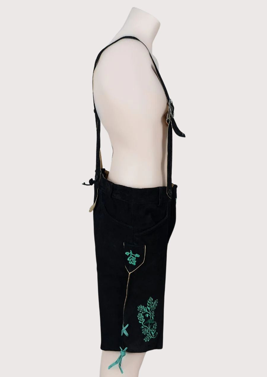 Premium Bavarian Lederhosen for men with detailed floral stitching

